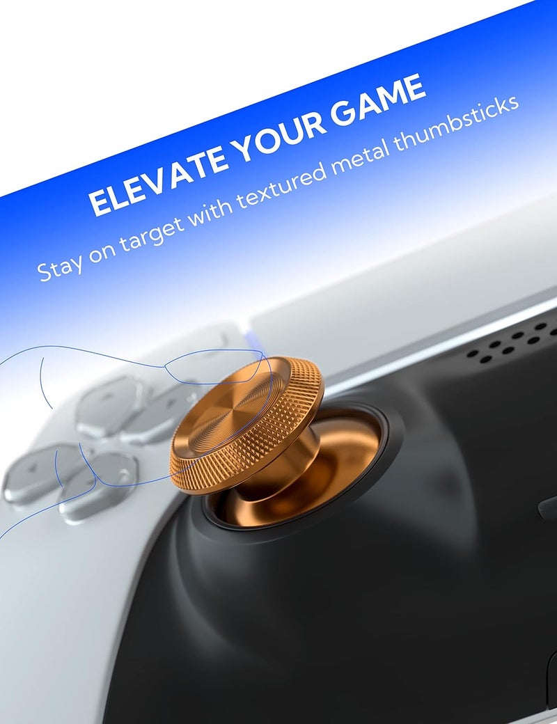 Avericht Metal Thumbsticks for PS5 Controller, Aluminum Joystick Replacement Kit for Dualsense Controller Accessories (Gold) - Image 2